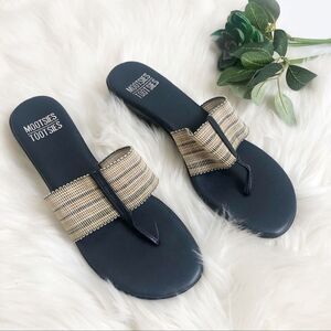Mootsies Tootsies thong fsandal blue tan SZ 8
